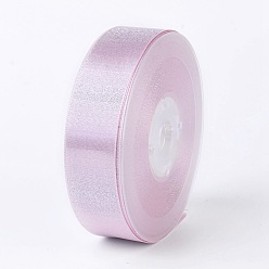 Lilas Ruban satin polyester double face, avec couleur argent métallique, lilas, 1 pouces (25 mm), à propos de 100yards / roll (91.44m / roll)
