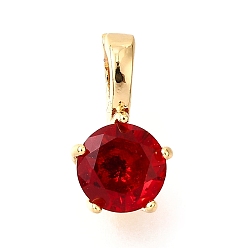 Настоящее золото 18K Латунные микро проложить кубического циркония прелести, без кадмия, без никеля и без свинца, плоско-круглые, реальный 18 k позолоченный, 12.5x7x6 мм, отверстие : 3x3.5 мм