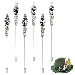 Античный Серебристый & Платиновый 6 шт. броши из сплава и латуни, овальные, старинное серебро и платина, 125 мм