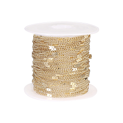 Light Gold Железные кабельные цепи с латунным покрытием, пайки, с катушкой, золотой свет, 2x1.4x0.9 мм