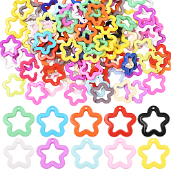 (52) Непрозрачная лаванда 100 шт. Непрозрачные подвески из акрила, окрашенные, звезда, разноцветные, 29.5x30x5 мм, отверстие : 1.8 мм