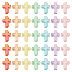 (52) Непрозрачная лаванда 200 шт прозрачные акриловые бусины, крестик, AB цвет, разноцветные, 16x12.5x5 мм, отверстие : 2.7 мм