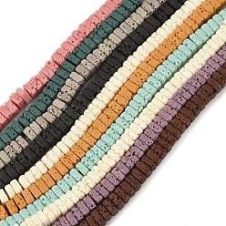 (52) Непрозрачная лаванда Нити бусин из искусственного камня лавы ручной работы, квадратный, яркие глазированный фарфор, разноцветные, 4.5~5x4.5~5x2~2.5 мм, отверстие : 1 мм, около 148~160 шт / нитка, 13.98''~15.04'' (35.5~38.2 см)