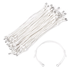White 20Pcs Adjustable Korean Waxed Polyester Cord Bracelet Making, 304 Stainless Steel Jump Rings, Stainless Steel Color, White, 9-1/4 inch(23.5cm)