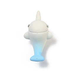 Синий Акриловые подвески краскораспылительные, со стразами, дельфин, без свинца, без никеля и без кадмия, синие, 21.5x12x9.5 мм, отверстие : 1.2 мм