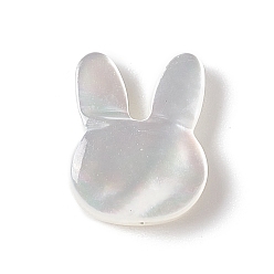 Белые Ракушки Натуральный белый бусы, морские стеклянные бусы, вертикальное отверстие, кролик, 10.5x12x3 мм, отверстие : 0.8 мм