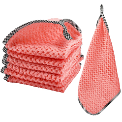 Лосось Сверхтонкая волокнистая подвесная чистящая салфетка, квадратное кухонное полотенце, salmon, 250x250x1 мм