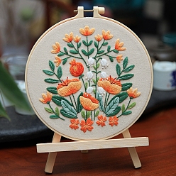 Желтая Старая Ткань  Цветочный узор наборы для вышивания своими руками, включая ткань для вышивания и нитки, игла, пяльцы, инструкция, старое кружево, 200 мм