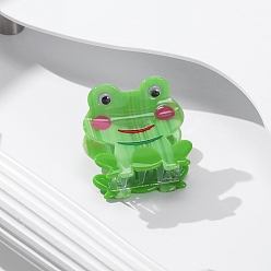 Зеленый Заколки для волос с когтями из ацетата целлюлозы (смола) лягушки, аксессуары для волос для девочек и женщин, зелёные, 43x43 мм