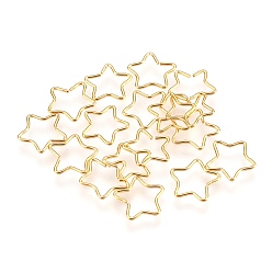 Золотой 304 из нержавеющей стали открыты кольца прыжок, звезда, золотые, 24 датчик, 11.5x11x0.5 мм, внутренний диаметр: 7x8 мм