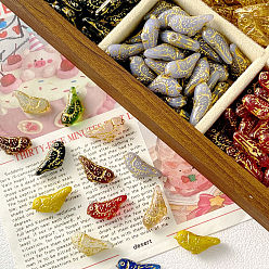 (52) Непрозрачная лаванда Бусины лэмпворк , золотой металл обвитыми, пересмешник, разноцветные, 12x17x6 мм, отверстие : 1 мм