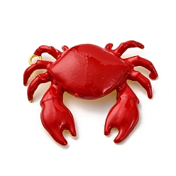 Краб Подвески из эмали и сплава, золотые, краб, 49.5x61x7 мм, отверстие : 4 мм
