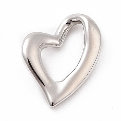 Платина Стойки обшивки латунные подвески, без кадмия и без свинца, долговечный, полый, сердце, платина, 16x12x2 мм, отверстие : 10x7 мм