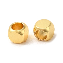Настоящее золото 18K Spacer бисер латунные, долговечный, кубические, реальный 18 k позолоченный, 5x5x5 мм, отверстие : 3 мм
