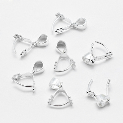 Платина Антикоррозийное родиевое покрытие 925 подвески из стерлингового серебра, ледоруб и щепотку поручительств, платина, 5x6 мм внутренним диаметром, 9x8x3.5 мм, отверстия : 3x3.5 mm и 1 мм, штифты : 0.6 мм