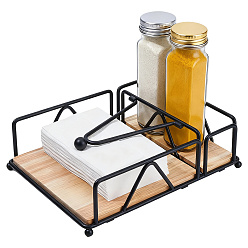 Черный Железная доска с держателем для салфеток, Держатель для бумажных полотенец для кафе, отеля, ресторана западной кухни, чёрные, 245x184x70 мм