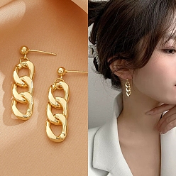 Ring Alloy Dangle Earrings for Women, 925 Sterling Silver Pins, Ring, 18x12mm