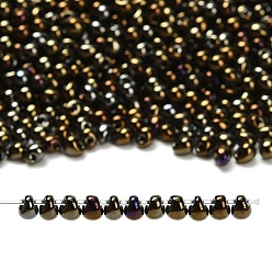 (DP458) Metallic Brown Iris Миюки 3.4мм капельные бусины, японский бисер, Ирис, (dp458) металлический коричневый ирис, 3.4x3 мм, отверстие : 0.65 мм, Около 180 шт / 10 г