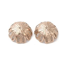 Розовое Золото 304 из нержавеющей стали шарик крышки, цветок, розовое золото , 15.5x6.5 мм, отверстие : 1.2 мм