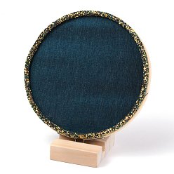 Null Holzohrring-Display, Schmuck-Display-Rack, mit Polyesterbesatz, null, 12x15.6x15.5 cm