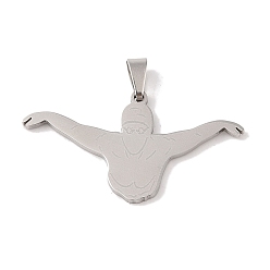 Другие Не тускнеющие 201 подвески из нержавеющей стали, цвет нержавеющей стали, спортивная тема, плавание, 21.5x39x1.5 мм, отверстие : 4x7 мм