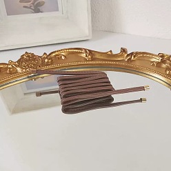 Sienaerde Lange Haargummis aus PU-Leder, Haarbänder, Pferdeschwanzhalter mit Kunststoffperlen, Haar-Accessoires für Mädchen, Sienaerde, 810 mm