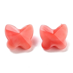 Оранжево-Красный Акриловые бусины, бабочка, имитация драгоценных камней, оранжево-красный, 11x12x7.5 мм, отверстие : 1 мм, 1064 шт / 500 г