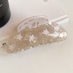 Луна Заколки-краб из серого ацетата целлюлозы, луна, 100x45 мм