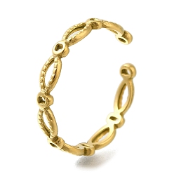 Настоящее золото 18K Ионное покрытие (IP) 304 Компоненты открытого манжетного кольца из нержавеющей стали, настройки кольца для горного хрусталя, реальный 18 k позолоченный, внутренний диаметр: регулируемый, 3 мм, пригодный для стразов 1 мм