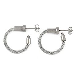 Нержавеющая Сталь Цвет 304 женские серьги-гвоздики из нержавеющей стали, шарм пули, цвет нержавеющей стали, 23.5x6 мм