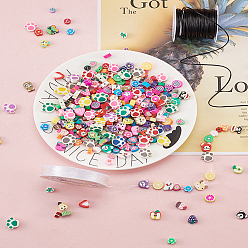 (52) Непрозрачная лаванда Поделки изготовления ювелирных изделий, с бисером из полимерной глины ручной работы смешанной формы, вощеные полиэфирные шнуры и эластичная кристаллическая нить, разноцветные