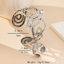 Серебро Браслеты-манжеты из сплава змеи и наборы колец-манжет, серебряные, внутренний диаметр: 60 мм