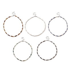 Смешанные камни Ожерелье из бисера из натуральных смешанных драгоценных камней, жемчуга и хрусталя для женщин, 16.89 дюйм (42.9 см)