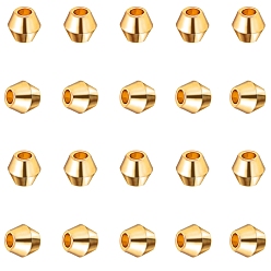 Golden Bicone Brass Spacer Beads, Bicone, Golden, 4x4mm, Hole: 2mm, 200pcs