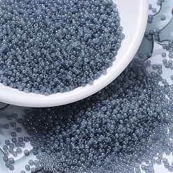 (RR2378) Transparent SteelBlue Luster MIYUKI Round Rocailles Beads, Japanese Seed Beads, 11/0, (RR2378) Transparent Steel Blue Luster, 2x1.3mm, Hole: 0.8mm, about 5500pcs/50g