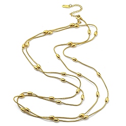 Золотой 304 колье-спутники из нержавеющей стали, длинное многослойное колье с запахом, золотые, 47.36 дюйм (120.3 см)