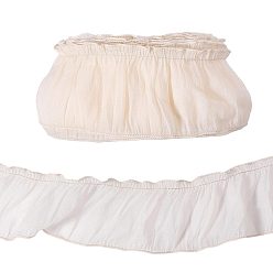 Old Lace 10M Polyester Ribbons, Ruffled Lace Ribbon, for Clothes Accessories, Old Lace, 2-3/4 inch(70mm)