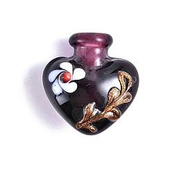 Золотистый Пустые флаконы для духов ручной работы в форме сердца, бутылка с диффузором эфирного масла для ароматерапии, золотые, 2.5x2.7 см