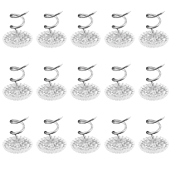 Платина 60шт. прозрачные акриловые плоские круглые железные заклепки, булавки для обивки кровати, платина, 13x11 мм