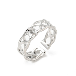 Платина Латунный колышек для установки открытого манжетного кольца, для полуполых бусин , платина, 6 мм, регулируемый, штифты : 1 мм