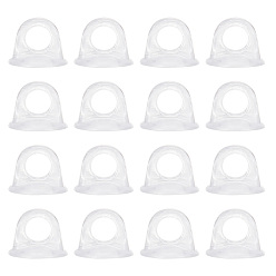 Пластиковый 300шт. пластиковые колпачки для бусин, для подвесных планок, прозрачные, 8x6 мм, отверстие : 3.5 мм