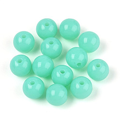 Бирюза Флуоресценции акриловые бусины, круглые, бирюзовые, 8 мм, отверстие : 1.5 мм, Около 1700 шт / 500 г