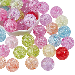 (52) Непрозрачная лаванда 40Прозрачные акриловые бусины с кракле, круглые, разноцветные, 20 мм, отверстие : 2 мм