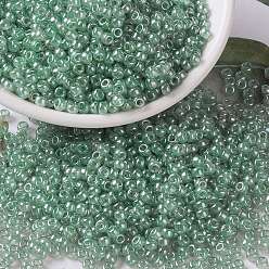 (RR3511) Transparent Olive Luster MIYUKI Round Rocailles Beads, Japanese Seed Beads, (RR3511) Transparent Olive Luster, 8/0, 3mm, Hole: 1mm, about 422~455pcs/bottle, 10g/bottle