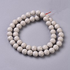 Hokutolite Natural Hokutolite Beads Strands, Round, 8mm, Hole: 1mm, about 51pcs/Strand, 15.75 inch(40cm)