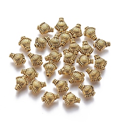 Antique Golden Tibetan Style Alloy Beads, Cadmium Free & Nickel Free & Lead Free, Shell, Antique Golden, 11x9x5mm, Hole: 1mm