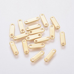 Golden 201 Stainless Steel Chain Tabs, Chain Extender Connectors, Oval, Golden, 12x3x1mm, Hole: 1.4mm
