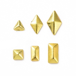 Golden (Defective Closeout Sale: Oxidation), Brass Cabochons, Rivets Style, Nail Art Decoration Accessories, Mixed Shapes, Golden, 2~5x1.5~3x0.6~2mm