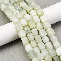 Сюянь Нефрит Природного нефрита Xiuyan бисер нитей, кубоид, 7~12x8~9x8~9 мм, отверстие : 1.4 мм, около 41 шт / нитка, 14.88'' (37.8 см)