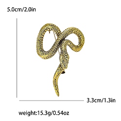 Античное Золото Брошь из сплава змея для женщин, античное золото , 50x33 мм